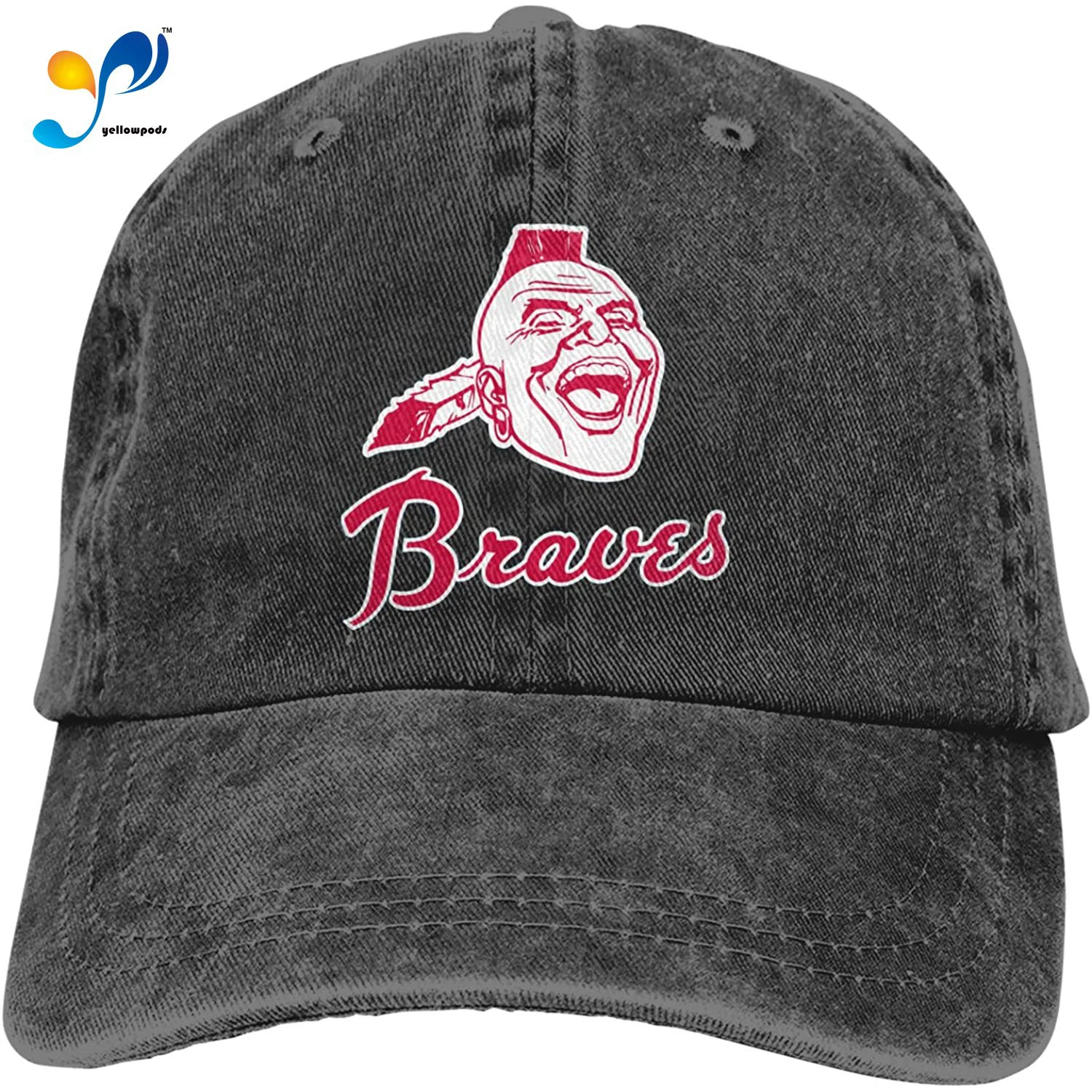 

Atlanta Baseball Brave Sandwich Cap Denim Hats Baseball Cap Adult Cowboy Hat