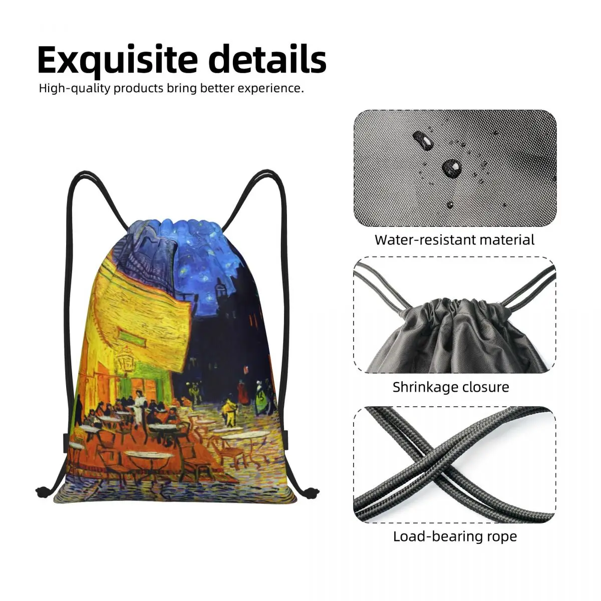Рюкзак на шнурке для кафе террасы в ночное время спортивная сумка тренажерного