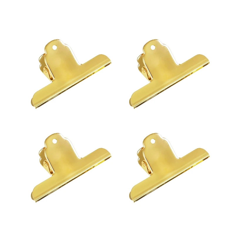 

4 PCS Metal Clips Stainless Steel Bulldog Paper Clips Large Binder Clips File for Drawing Board Pictures Office Supplies