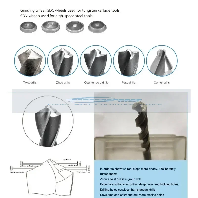 5000RMP шлифовальный станок для нарезки бит устройство заточки спиральных Сверл из
