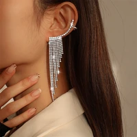 fashion shine rhinestone tassel stud earrings for women star butterfly geometric dangle piercing jewelry girl wedding party gift