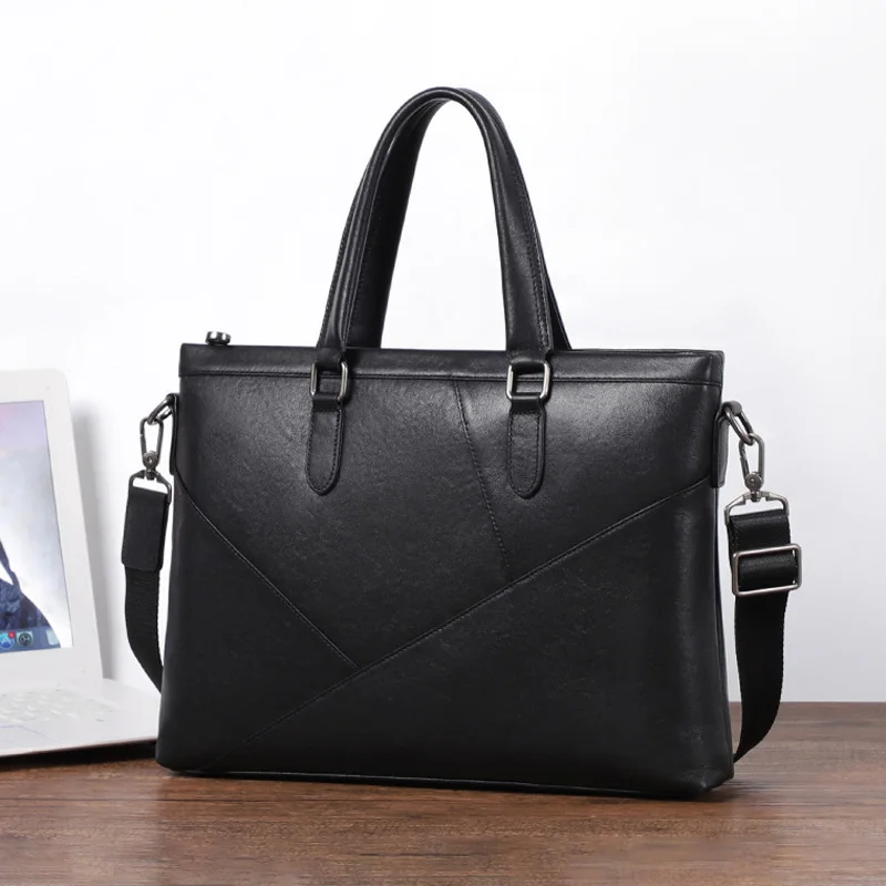 

Сумка AETOO мужская из дубленой кожи, портативный портфель из воловьей кожи, тонкая модельная сумка на плечо для компьютера