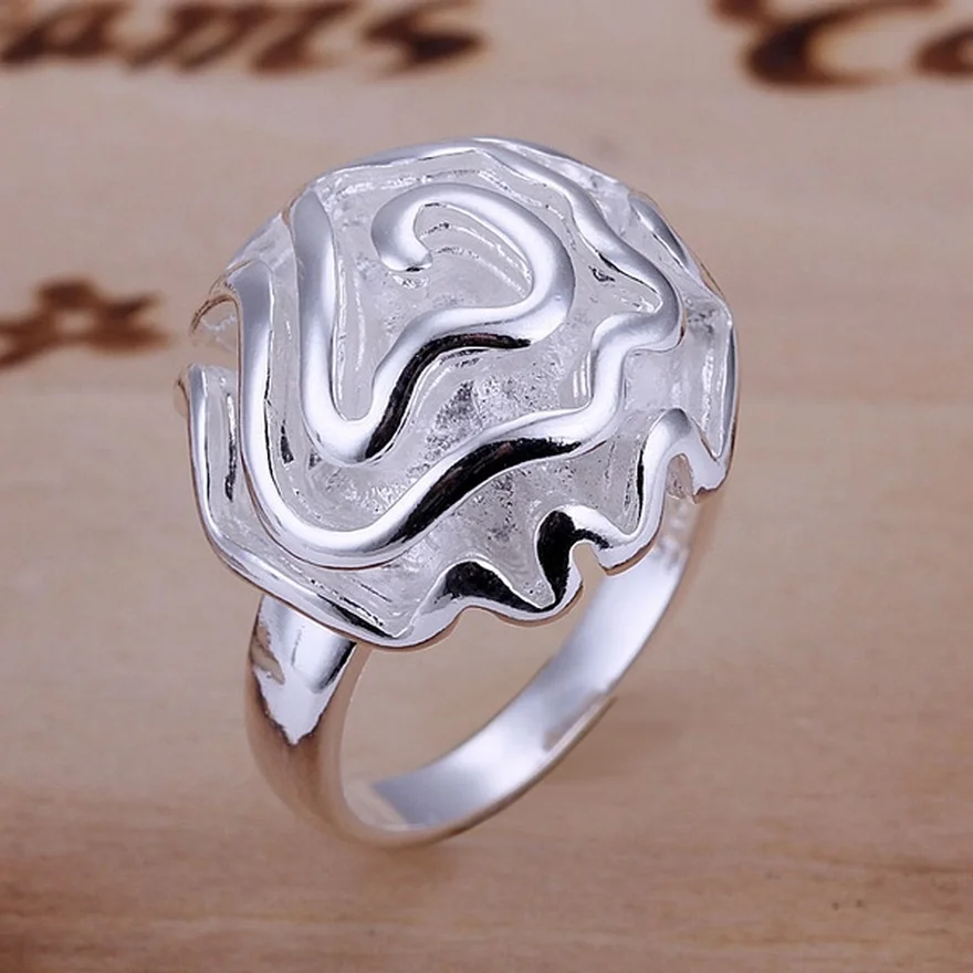 

wholesale unique design 925 Silver COLOR Rings Fashion Jewelry Charm nice For women lady wedding party gift Free shipping
