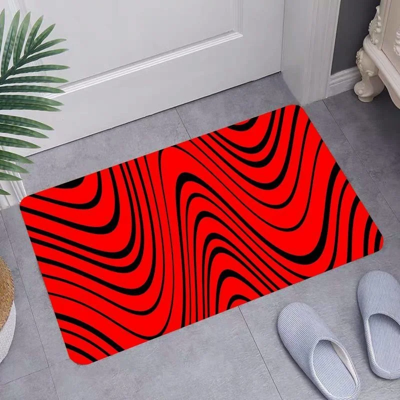 

Mats Kitchen Bathroom Doormat Carpet Anti-slip Floor Washable Rug Art Memory Foam Wave Pattern Room Carpets Prayer Rug Area Rugs