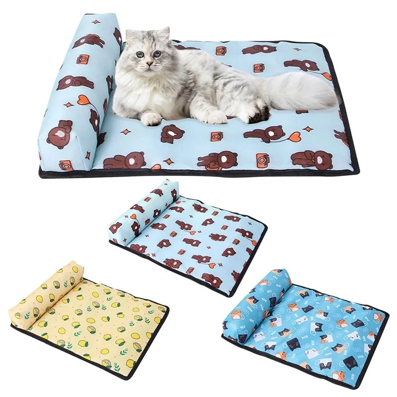 Pet Cat Pillow Mat Pad Summer Winter Dogs Cats Ice Silk Cooling Soft Blanket Cushion Pads Sofa Kitten Puppy Pets Supplies