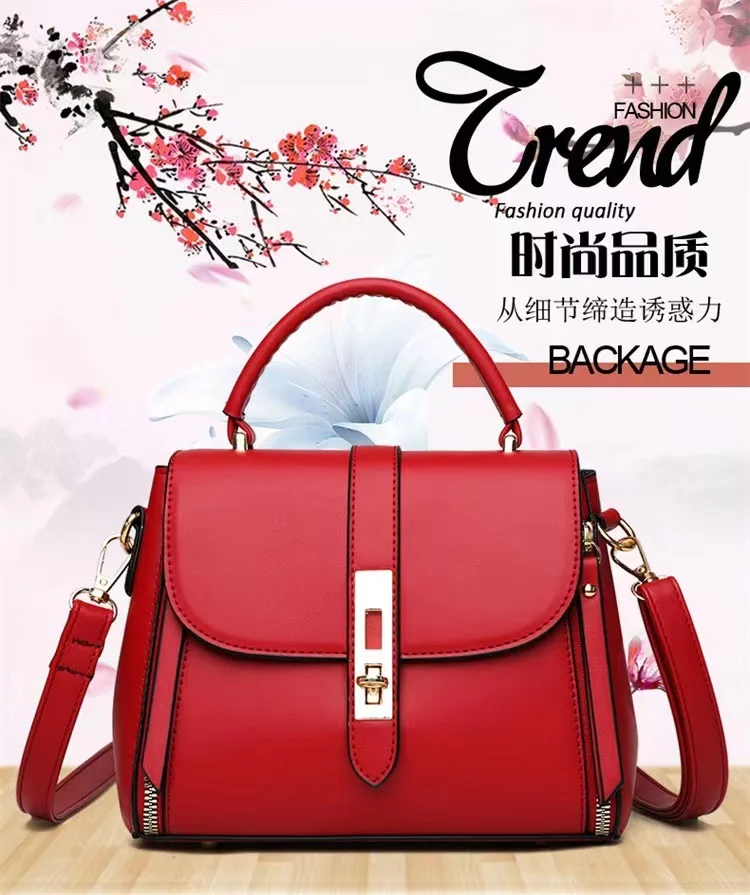 New Young Fashion Soft High-Quality Leather Large Capacity Women's Handbag Four Seasons Shopping Travel Shoulder Bag