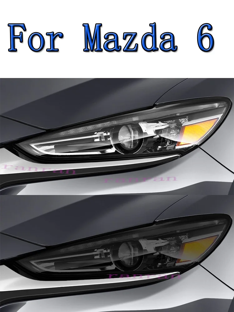 

2 Pcs Car Headlight Protective Film Smoked Black Tint Wrap Vinyl Transparent TPU Sticker For Mazda 6 2018 2019-2021 2022 -2023