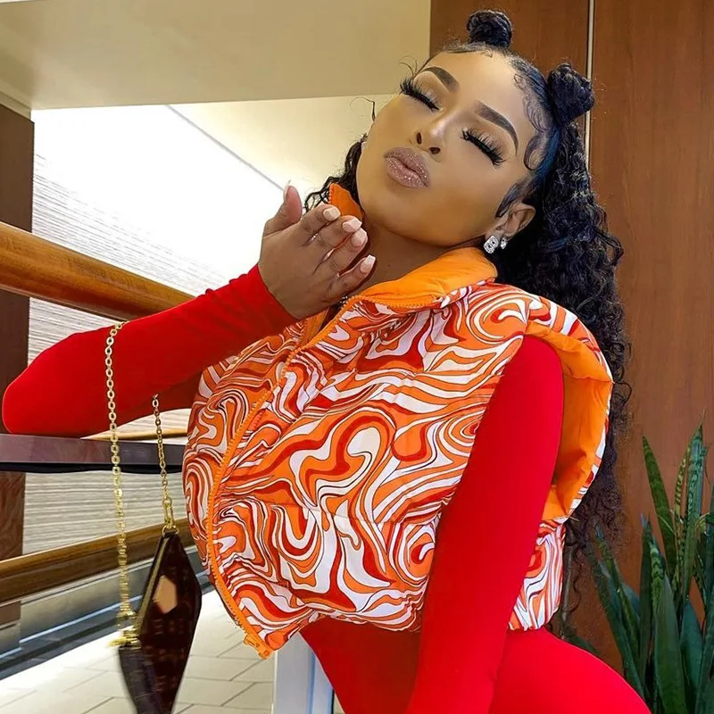 Bubble Vest Crop Jacket Puffer Coats Women Streetwear 2022 Y2K Fashion Fall Winter Clothes Thick Warm Down Cropped Puff Jackets