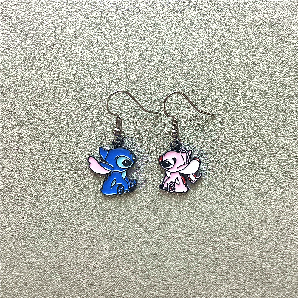 Серьги JYYH Disney Movie Lilo &amp Stitch милые розовые серьги-гвоздики с подвеской в виде