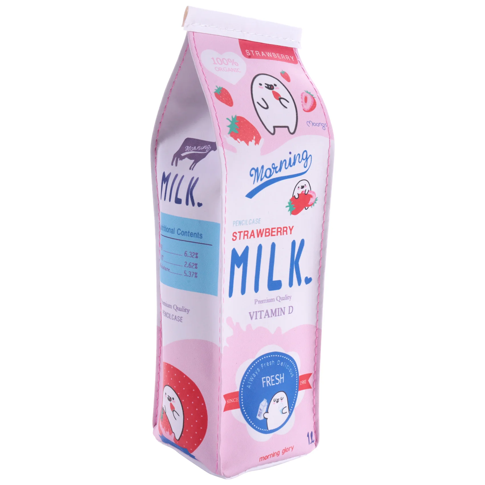 

New Creative Simulation Of Milk Cartoon Pencil Case Cute PU Pen Bag Stationery Pouch for Student School Supplies