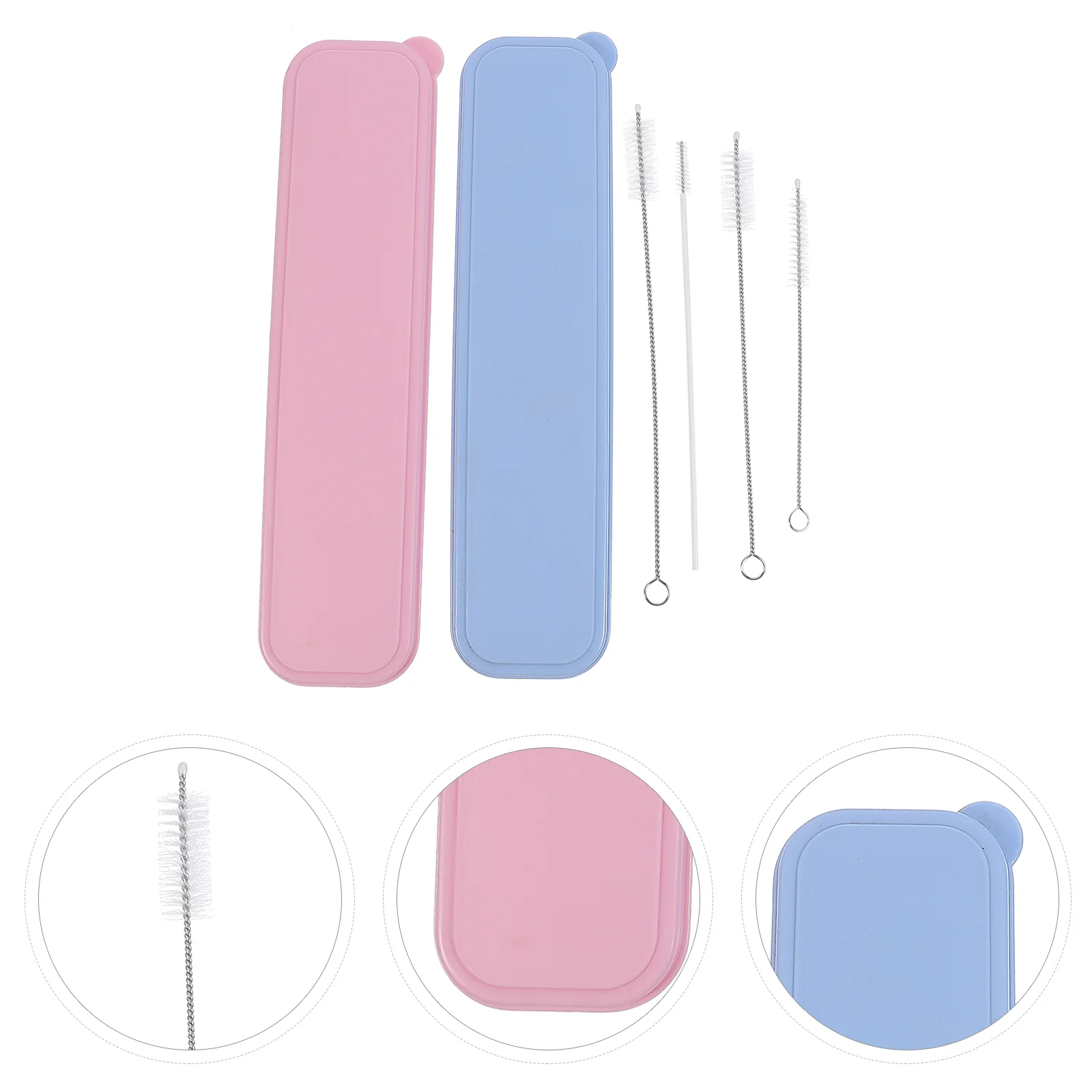 

Brushes Drinking Pouch Portable Storage Box Drinking Straws Set Metal Straw Straw Accessories Drinks Drinking Box