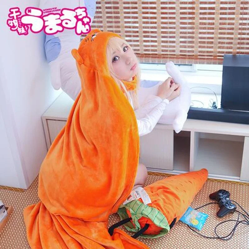 

High Quality Himouto! Umaru-chan Cloak Anime Doma Umaru Cosplay Costume Flannels Cloaks Blanket Soft Cap Hoodie