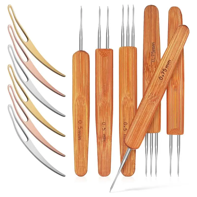 

2 Sets Hair Crochet Needles Dreadlocks Crochet Needles Hair Dreadlocks Braid Tools