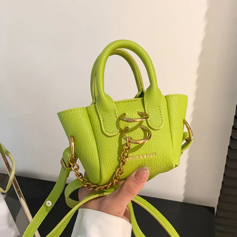 

Brand Women Small Handbag Party Clutch Female Chain Shoulder Bags Neon Green Yellow Pink Buckets Bags Messenger Bag Mini Totes