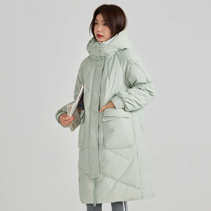 DEODAR Down Jacket Women Winter Detachable Hat Md-long Coats Windproof Thicken Warm Casual Outwear for Commute Office Lady