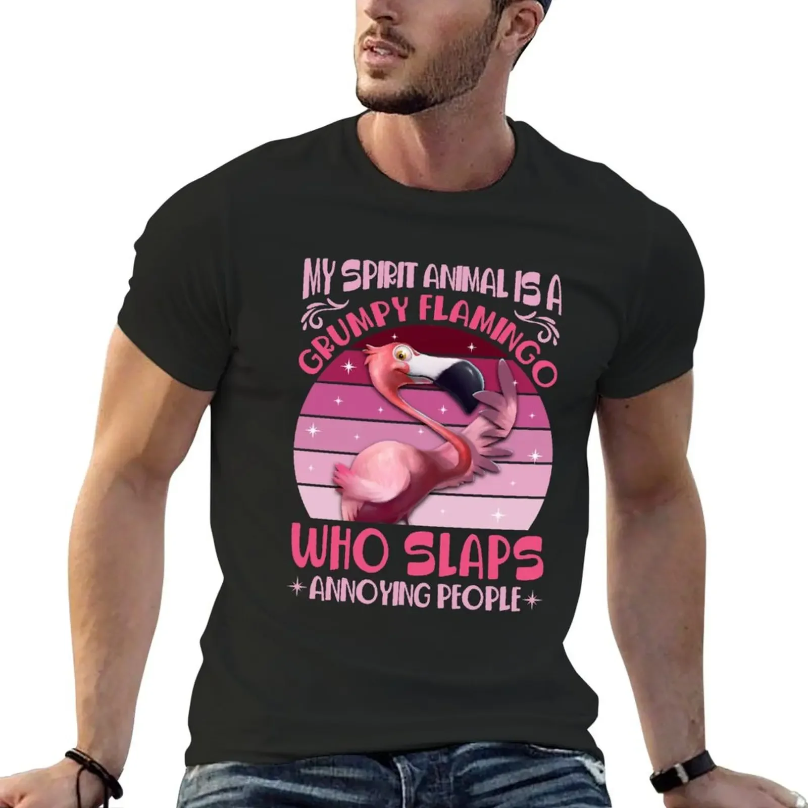 Футболка с изображением фламинго Lover My Spirit Animal Is Grumpy Flamingo эстетичная одежда