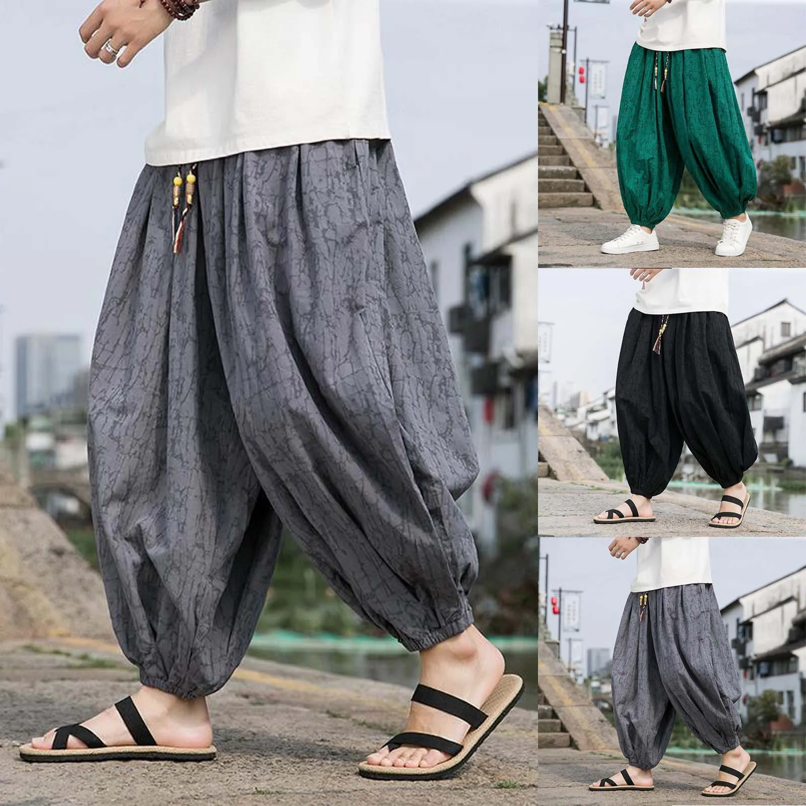 

American Retro Hip Hop Large Pockets Design Sense Wide Leg Work Punch Pants Chinos Pants Men Slim Fit Memory Foam Boy Stocking