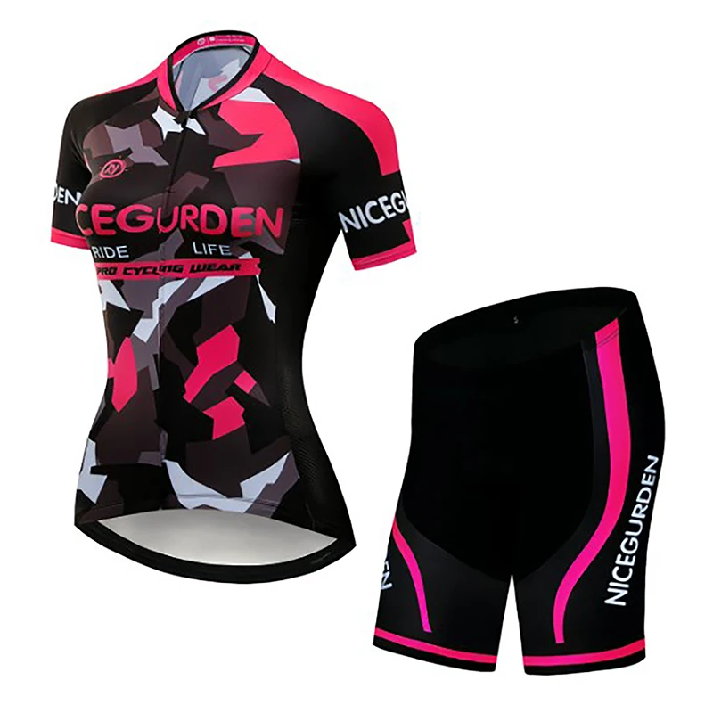 

Women's Cycling Jersey Set Summer Anti-UV Cycling Bicycle Clothing Quick-Dry Mountain Female Bike Clothes Cycling Set