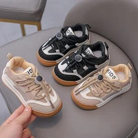drop shipping children sneakers 2022 spring new kids fashion pu girls retro non slip boys versatile sport shoes korean style