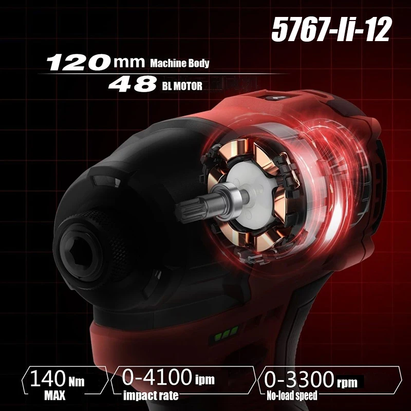 Devon 5767 5208 Combol Аккумуляторная дрель и ударная отвертка Бесщеточная 12 В 140 Нм 3300