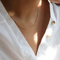 gold color necklace for women choker 316l stainless steel necklace chain simple clavicle chain necklace women jewelry wholesale