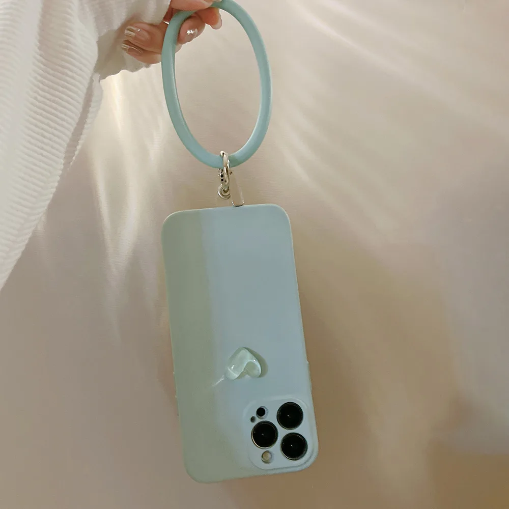 

Cute Crystal Love Heart Rings Liquid Silicone Soft Phone Case For iPhone 11 12 13 Pro Xs Max Xr X 7 8 Puls SE 2 Cover Coque