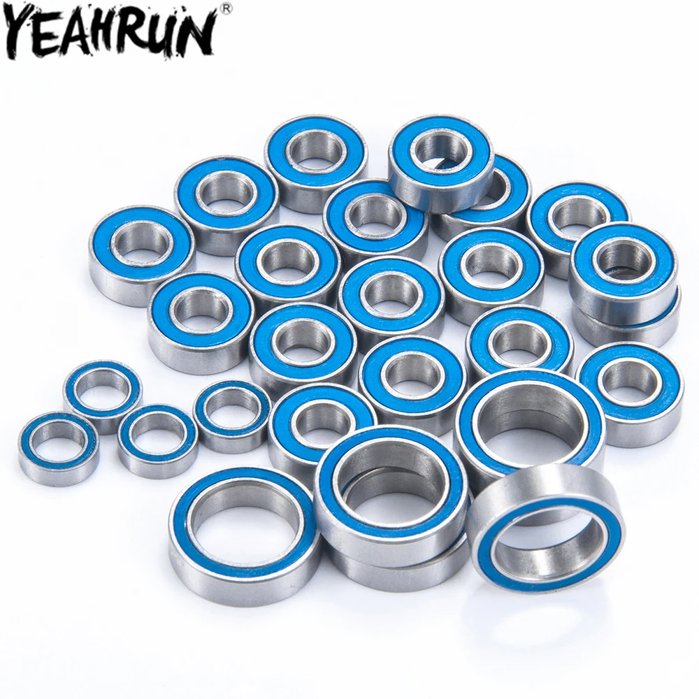 

YEAHRUN 28PCS Blue Ball Bearing Kit for Axial Yeti 1/18th Scale Electric 4WD RTR AXI90069 Upgrade Accessories