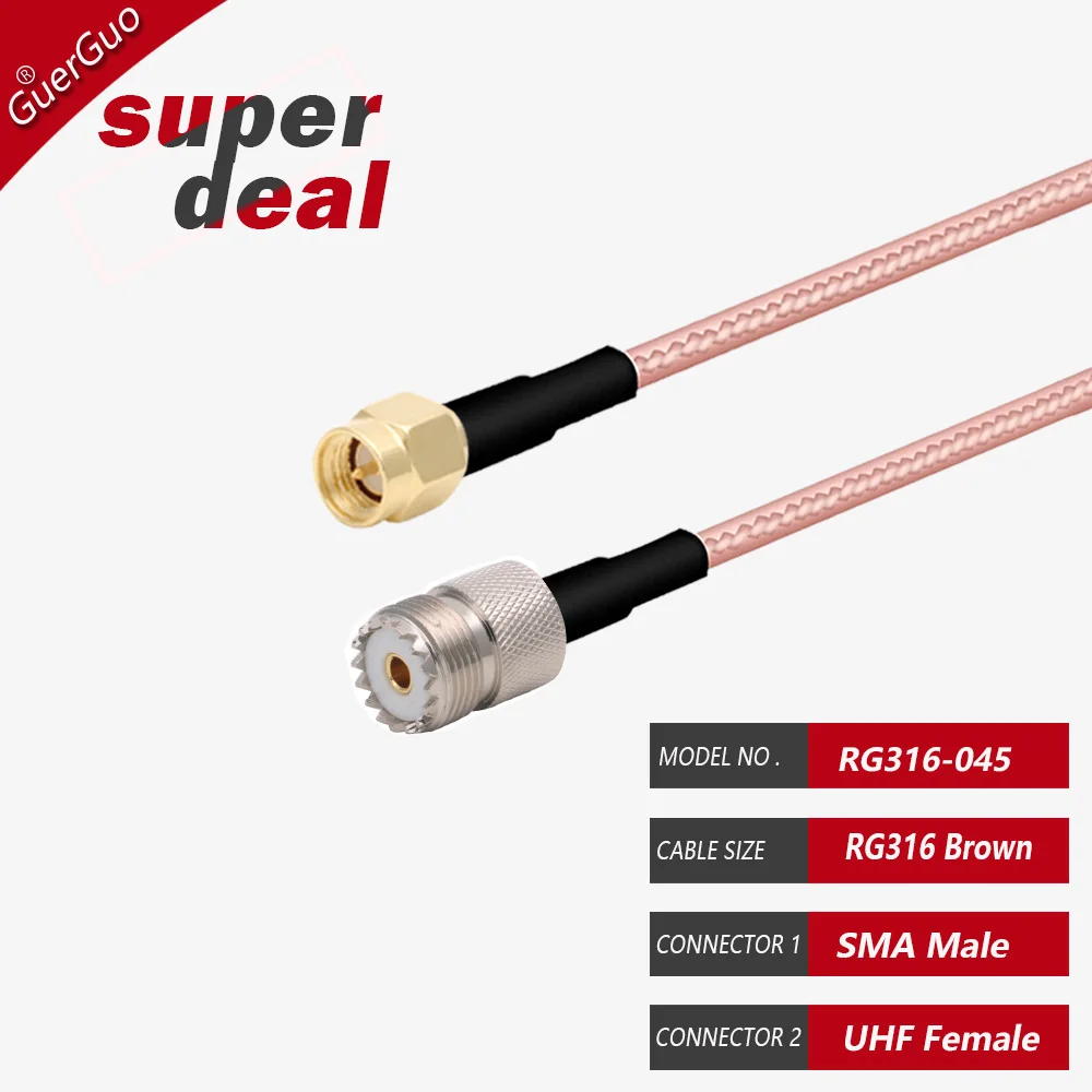 Фото PL259 UHF Male SO239 UHF Female to SMA Male Plug SMA Female Jack Разъем RF Коаксиальный RG316 Кабель Перемычка косичка Маршрутизатор Антенна №3