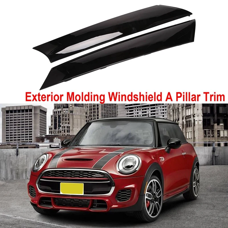 

Car Front Left&Right Side Exterior Molding Windshield A Pillar Trim For-BMW MINI R55 2007-2015 51137272583 51137272584