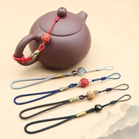 handmade hand woven teapot lid rope kung fu tea ceremony ceramic teapot cover rope with beads ceramic cup rope