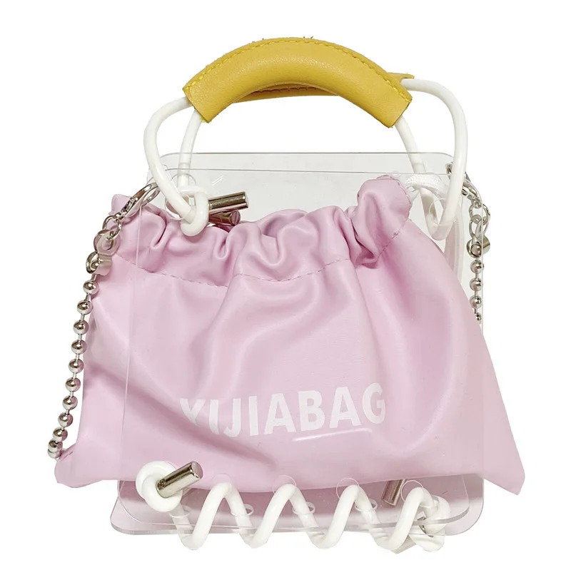 Women's Summer 2022 New Fashion Special-Interest Chain Messenger Bag Transparent Bucket Bag