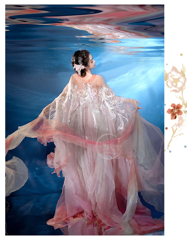 Фэнтези Русалка традиционная Женская династия песни вышивка принт ханьфу платье