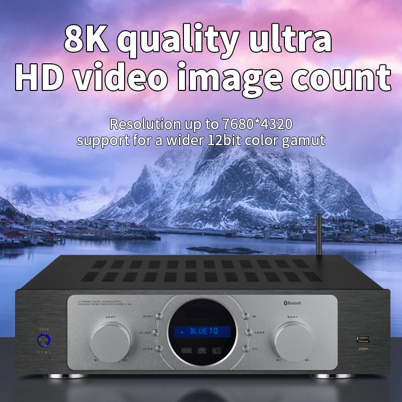 Профессиональный мощный усилитель 7.1 для домашнего Bluetooth 4K HD с усилителем Dolby DTS