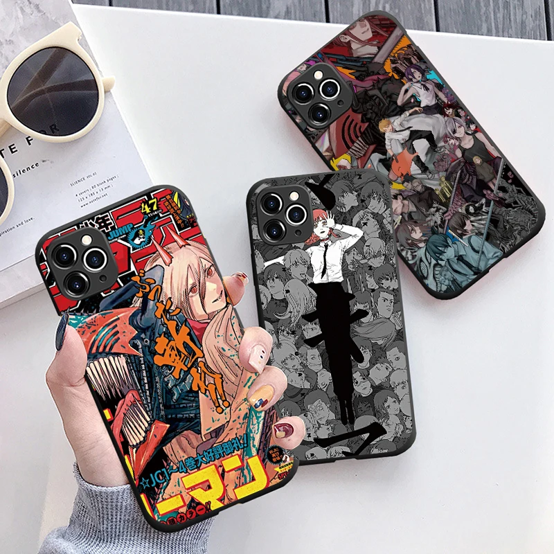 Чехол для телефона с японским мультяшным аниме бензопилой iPhone 7 8 5 6 6S 14 13 12 Mini 11 Pro X