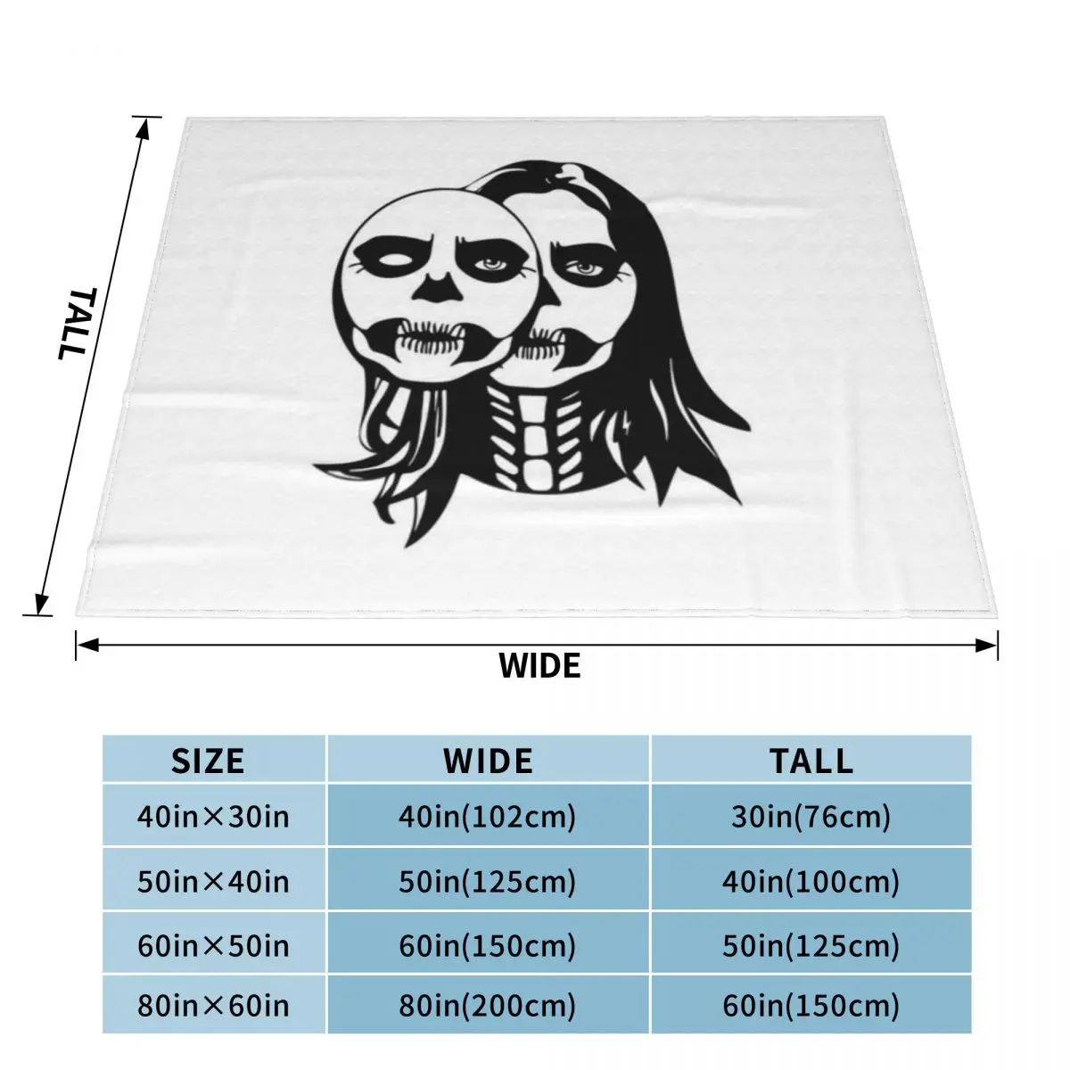 Ультрамягкое Флисовое одеяло Lizzy Mcalpine Merch с изображением черепа