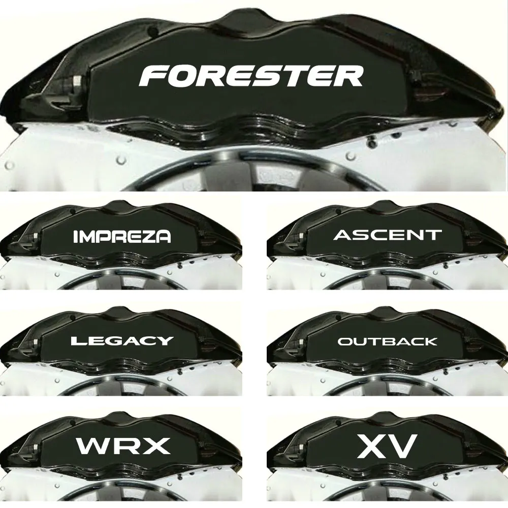 

4pcs for Subaru Forester Impreza XV Ascent Legacy BRZ Outback WRX HI-TEMP PREMIUM BRAKE CALIPER DECALS STICKERS CASt ,8cmVINYL