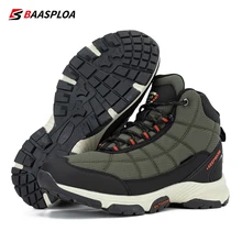 Baasploa Men Outdoor Shoes Hiking Shoe Waterproof Non-Slip Camping Safety Sneakers Casual Boots Walking Shoes Warm Man