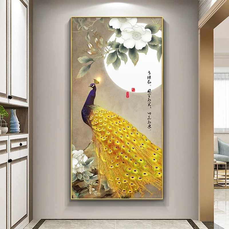 Стиль животное фреска павлин алмазная кристаллическая живопись светодиодные