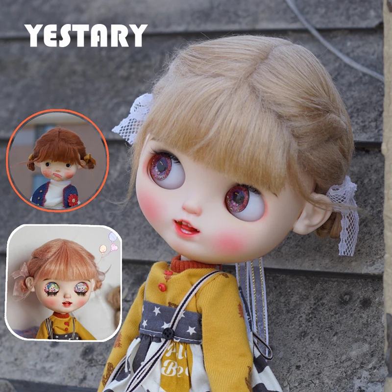 

YESTARY BJD Doll Wig is Suitable For Blythe Ob Qbaby Size Doll Accessories Wig Wool Thread Long Hair Fashion All-Match Bangs Wig