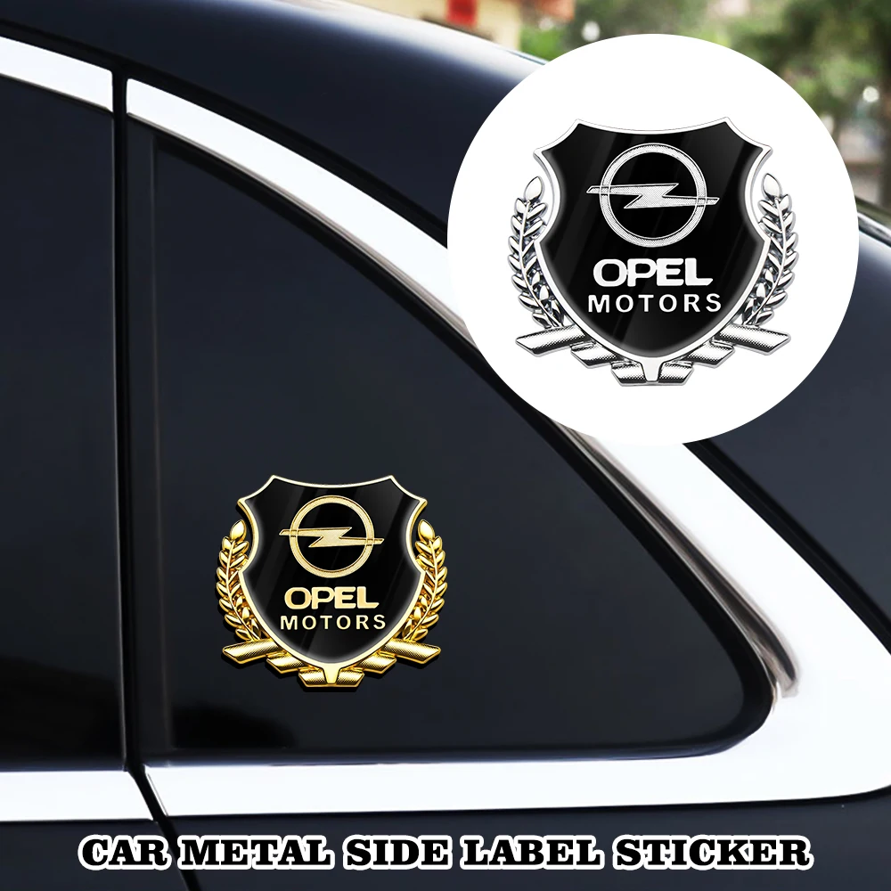 

2PCS 3D Metal Car Badge Sticker Door Side Window Body Generic Decals Accessories For Opel H J Corsa Insignia Astra Antara Meriva