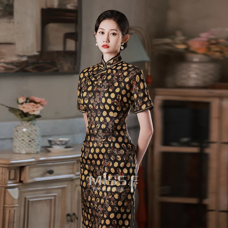 Chinese Dress Women's Summer 2022 Clothes Silk Qipao Evening Dress Plus Size Elegant Sexy Cheongsam Party Oriental Dresses