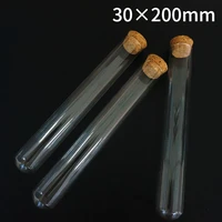 12pcslot clear 30x200mm glass test tube with cork round bottom
