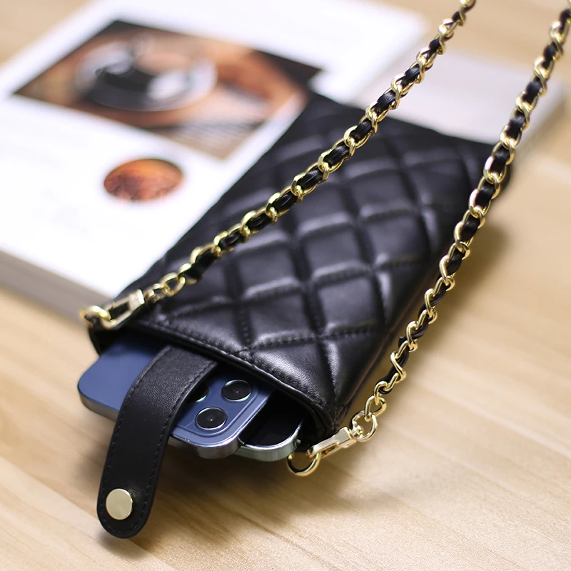 

Mobile Phone Bag Women's Messenger Bag Small Chain Bag 2023 New Style Sheep Skin Retro Versatile Mini Light Shoulder Bag Female