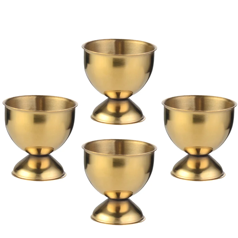 

4 Pcs Tool Convenient Storage Cups Ceramic Eggs Household Racks Stainless Steel Wear-resistant Containers Creative Trays
