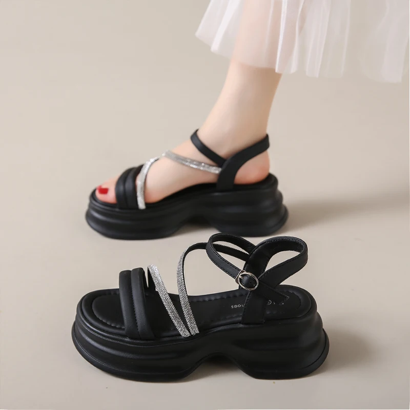 Сандалии женские на платформе босоножки молнии с пряжкой Сказочная модная