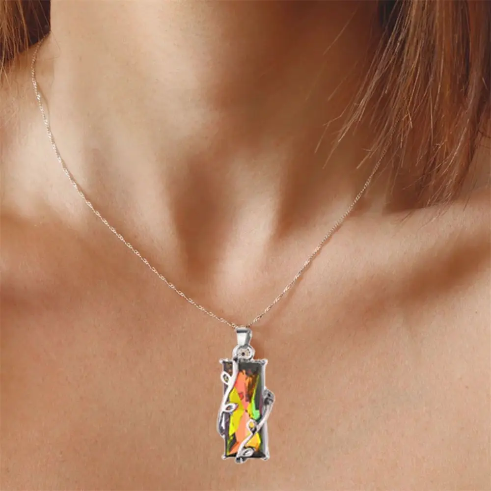 Модное женское серебряное ожерелье с подвеской в виде аметиста свадебная