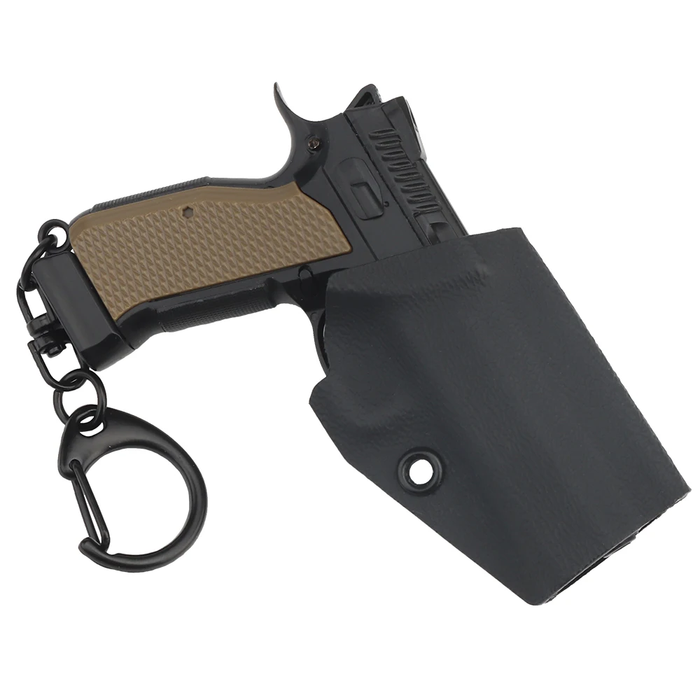 

92G Tactical Keychain Set Plastic 1:4 Mini Pistol Gun Holster Shape Weapon Key Ring Gift with Movable Lever and Magazine