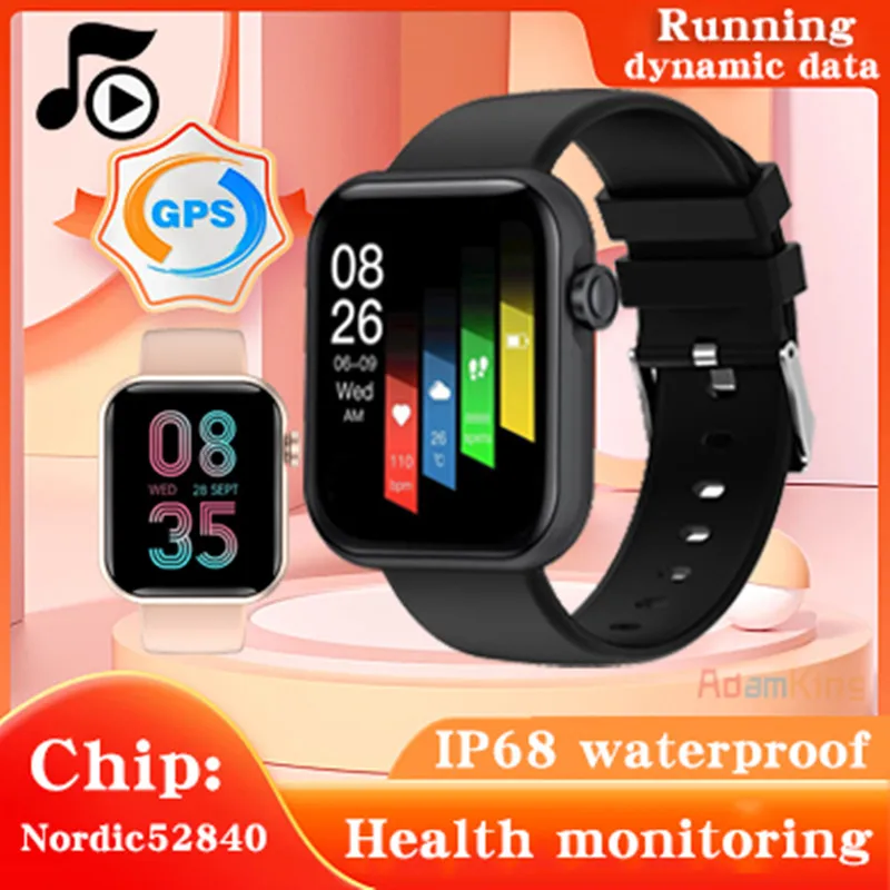 

2022 New Women GPS Smart Watch IP68 Waterproof 24H Heart Rate Monitoring Sports Fitness Tracker Music Playing Men Smartwatch