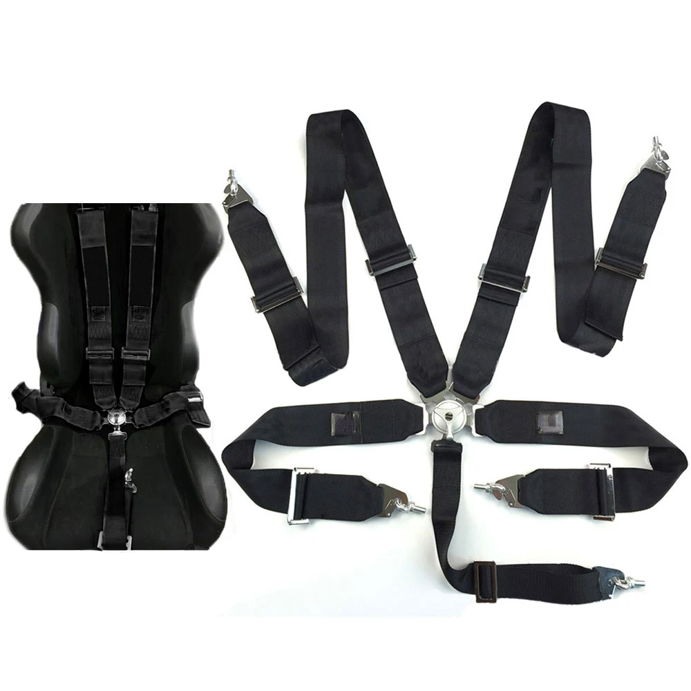 

Universal 5 Point Racing Car Seat Belt Harness Snap-In Quick Release 3" Nylon Harness Seat Belt Adjustable Safe Shoulder Strap