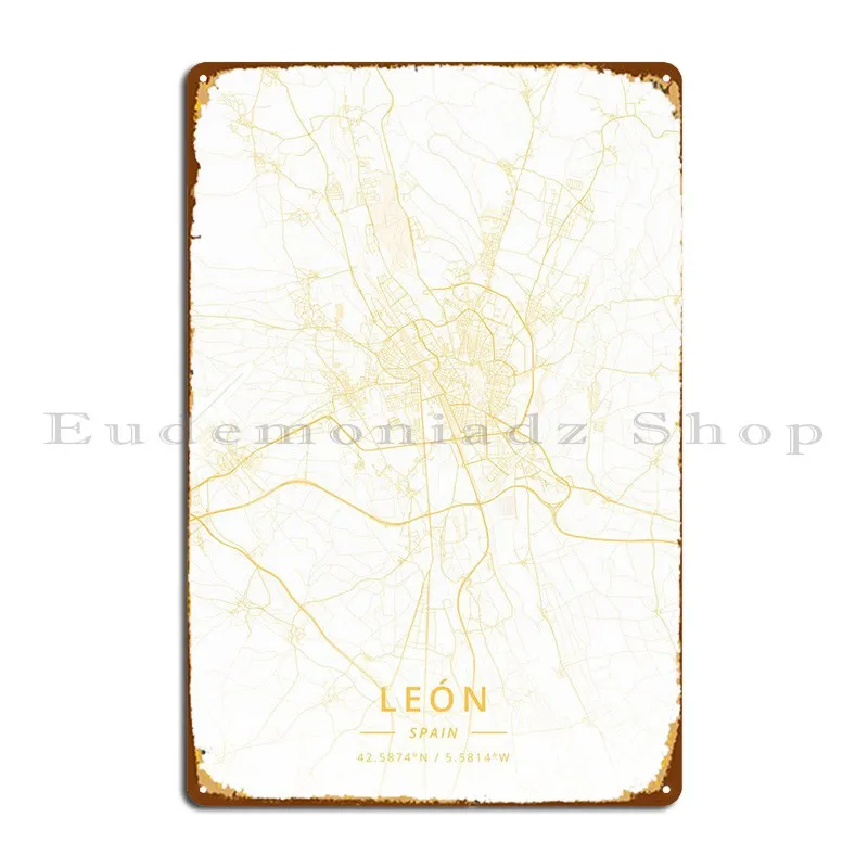 Leon Испания металлический плакат роспись пещера дизайн стен декор жестяной знак плакат